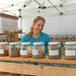 Sweet Earth Natural Foods - Me and my booth at the Farmers Market