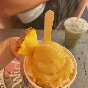 Wicked Hi Cafe - Honey pina colada slush with a pineapple slice and iced matcha latte (top right) - Coffee & Tea Near Me - Waialua, Hawaii Wicked Hi Cafe - Honey pina colada slush with a pineapple slice and iced matcha latte (top right) - Coffee & Tea Near Me - Waialua, Hawaii