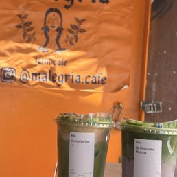 Cortadillo and blueberry horchata matcha latte Cortadillo and blueberry horchata matcha latte