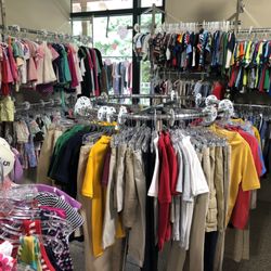 God's Goods Thrift Store - The children's clothing department is tidy and organized by size.