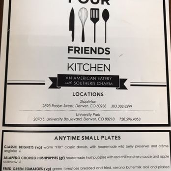 Four Friends Kitchen - Menu - Southern Near Me - Denver, Colorado Four Friends Kitchen - Menu - Southern Near Me - Denver, Colorado