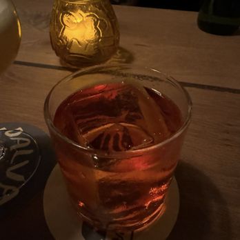 Dalva - Public Sesame #1 (like a Negroni with nutty sesame flavor) - Cocktail Bars Near Me - San Francisco, California