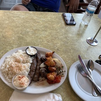 Aleppo's Kitchen - Mixed kabob meal! Highly recommended. - Mediterranean Near Me - Anaheim, California Aleppo's Kitchen - Mixed kabob meal! Highly recommended. - Mediterranean Near Me - Anaheim, California
