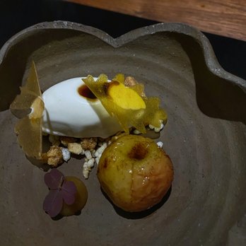n/naka - Crimson Gold Apple, Apple Butter, Ganache Crumble, Fig Leaf Ice Cream, Apple "Leaves" and Balsamic Syrup - Japanese Near Me - Los Angeles, California n/naka - Crimson Gold Apple, Apple Butter, Ganache Crumble, Fig Leaf Ice Cream, Apple "Leaves" and Balsamic Syrup - Japanese Near Me - Los Angeles, California