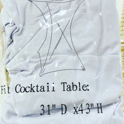 Party Craft - We got cocktail table cover spandex in both
Black & white colors in stock