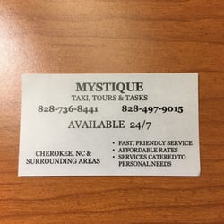 Mystique Taxi Service - Business card
