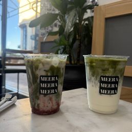 very berry matcha and vanilla matcha lattes!