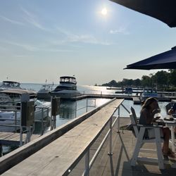 Dockers Waterfront Restaurant & Bar - Outdoor seating on the marina, Kelly's Island, Ohio.