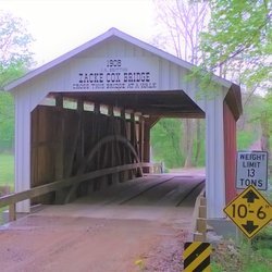 Zacke Cox Bridge - Zacke Cox Covered Bridge (1908) near Rockville/Mecca, IN