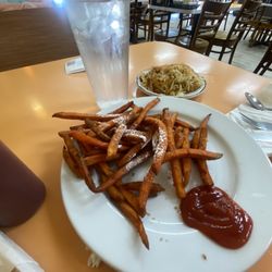 Omelette Cafe - Sweet potato fries very good! And hash browns haven't tried those yet!