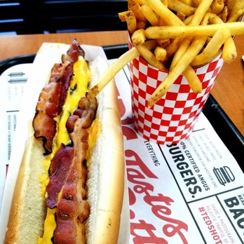 Ted's Hot Dogs - Bacon and cheese footlong with fries - Hot Dogs Near Me - Tempe, Arizona