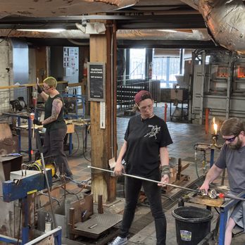 Simon Pearce - glassblowing area - New American Near Me - Quechee, Vermont