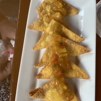 La Cocay - Goat cheese empanditas with mango chutney. - Mediterranean Near Me - Cozumel, ROO La Cocay - Goat cheese empanditas with mango chutney. - Mediterranean Near Me - Cozumel, ROO