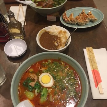 Ramen Nippon - Spicy miso ramen and curry rice for me. Chasu ramen with gyoza for my babe - Ramen Near Me - Reseda, California Ramen Nippon - Spicy miso ramen and curry rice for me. Chasu ramen with gyoza for my babe - Ramen Near Me - Reseda, California