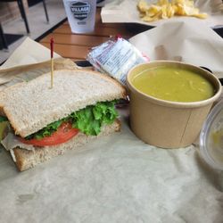 Village Deli & Grill - Lake Boone Trail - Half sandwich, soup