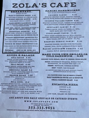 Menu photo 4 Zola's Cafe Auburn, WA Menu photo 4 Zola's Cafe Auburn, WA