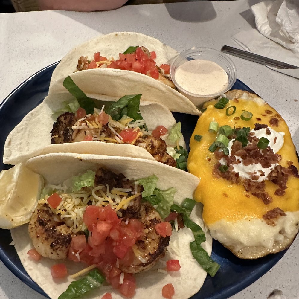 Turtle Shack - Shrimp tacos and twice stuff potatoes - Seafood Near Me - Palm Coast, Florida Turtle Shack - Shrimp tacos and twice stuff potatoes - Seafood Near Me - Palm Coast, Florida