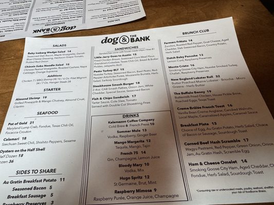 Menu photo 2 Dog & the Bank Plainwell, MI