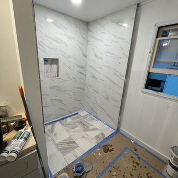 James’s carpentry Services - Complete bath remodel with a curbless shower - Carpenters Near Me