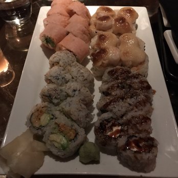 Ronin Sushi - Clockwise: Pink Blossom, Cha Cha , eel and cream cheese, and spicy crawfish - Japanese Near Me - Royal Oak, Michigan Ronin Sushi - Clockwise: Pink Blossom, Cha Cha , eel and cream cheese, and spicy crawfish - Japanese Near Me - Royal Oak, Michigan