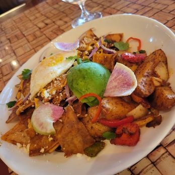 The Vineyard Rose Restaurant - Chilaquiles Rojos $22 - New American Near Me - Temecula, California
