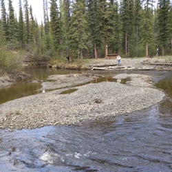 Tolsona Wilderness Campground - Fishing on the creek.