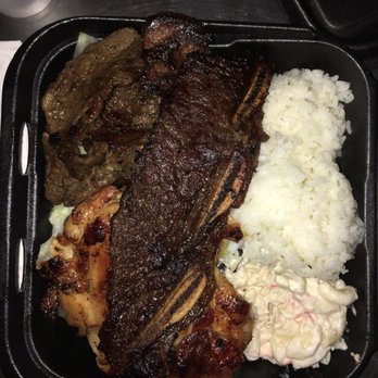 Ono Hawaiian BBQ - Hawaiian BBQ Mix (over cooked short ribs) BBQ Chicken, BBQ Beef & Kalbi Short Ribs. A meat lover's favorite! - Hawaiian Near Me - Mesa, Arizona