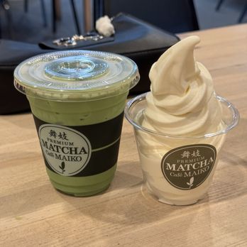 Premium Matcha Cafe Maiko - Matcha and peach ice cream - Desserts Near Me - Portland, Oregon
