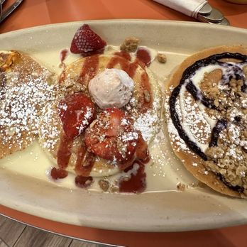 Snooze, an A.M. Eatery - Pancake Flight Customized - Breakfast & Brunch Near Me - Orange, California Snooze, an A.M. Eatery - Pancake Flight Customized - Breakfast & Brunch Near Me - Orange, California