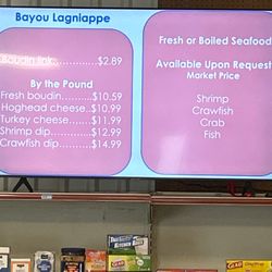 Oak Grove Grocery - The seafood menu
