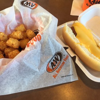 A&W Restaurant - Tater tot and hotdogs with cheese - Burgers Near Me - Faribault, Minnesota