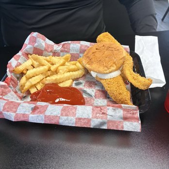 Home Plate Bar & Grill - Catfish sandwich with fries - Bars Near Me - Hayti, Missouri Home Plate Bar & Grill - Catfish sandwich with fries - Bars Near Me - Hayti, Missouri