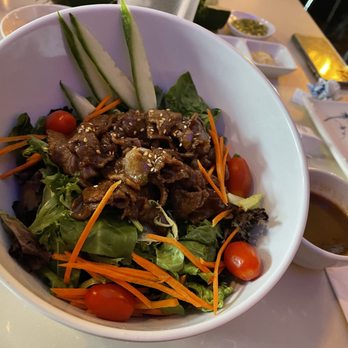 Hon Ramen - I mean look at this salad, it speaks for itself. Korean Bulgogi Salad - Ramen Near Me - Bakersfield, California