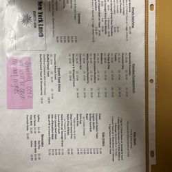 New York Lunch - Menu