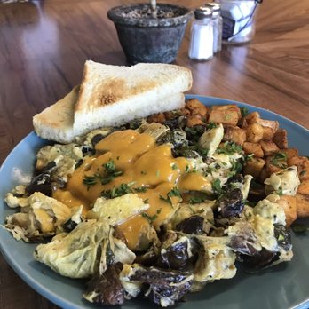 Walden's Coffeehouse - Make your own scramble with roasted veggies, mushrooms, and cheddar cheese. Potatoes and sourdough toast. - Coffee & Tea Near Me - Reno, Nevada Walden's Coffeehouse - Make your own scramble with roasted veggies, mushrooms, and cheddar cheese. Potatoes and sourdough toast. - Coffee & Tea Near Me - Reno, Nevada