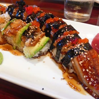 Sushi Yoshi - Dragon Roll and half Ichiro Roll - Sushi Bars Near Me - Vienna, Virginia