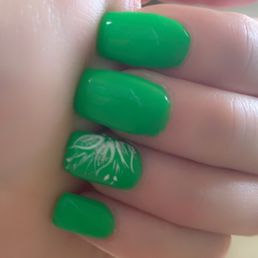 Acrylic nails-square shaped with design Acrylic nails-square shaped with design