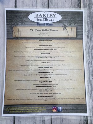 Menu photo 1 The Barley Beach House Rye, NY Menu photo 1 The Barley Beach House Rye, NY