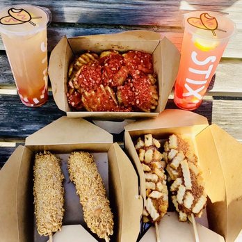 STIX - Deluxe Waffle Fries, Guava Lemonade, Strawberry Lemonade, Taro Fresh Milk - Hot Dogs Near Me - San Francisco, California STIX - Deluxe Waffle Fries, Guava Lemonade, Strawberry Lemonade, Taro Fresh Milk - Hot Dogs Near Me - San Francisco, California
