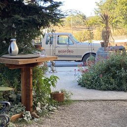 a truck parked in the background