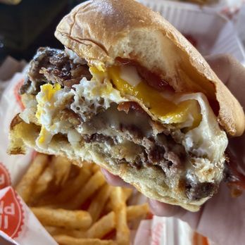 The Iron Press - Angus burger with egg and tater tots. - Beer Bar Near Me - Anaheim, California The Iron Press - Angus burger with egg and tater tots. - Beer Bar Near Me - Anaheim, California
