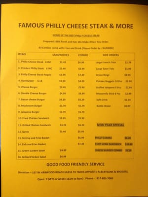 Menu photo 8 Famous Philly Cheese Steak & More Euless, TX