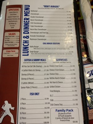 Menu photo 1 Bebo's Cafe Pilot Point, TX