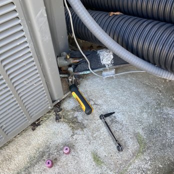 Cool Champs - I'm guessing this has to do with draining the refrigerant so that new refrigerant can be added. This is a complicated process. - Heating & Air Conditioning/HVAC Near Me - Austin, Texas