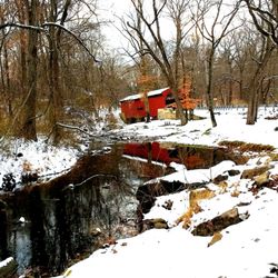 Bartram’s Covered Bridge - Bartram's Covered Bridge Newtown Square, PA in winter snow