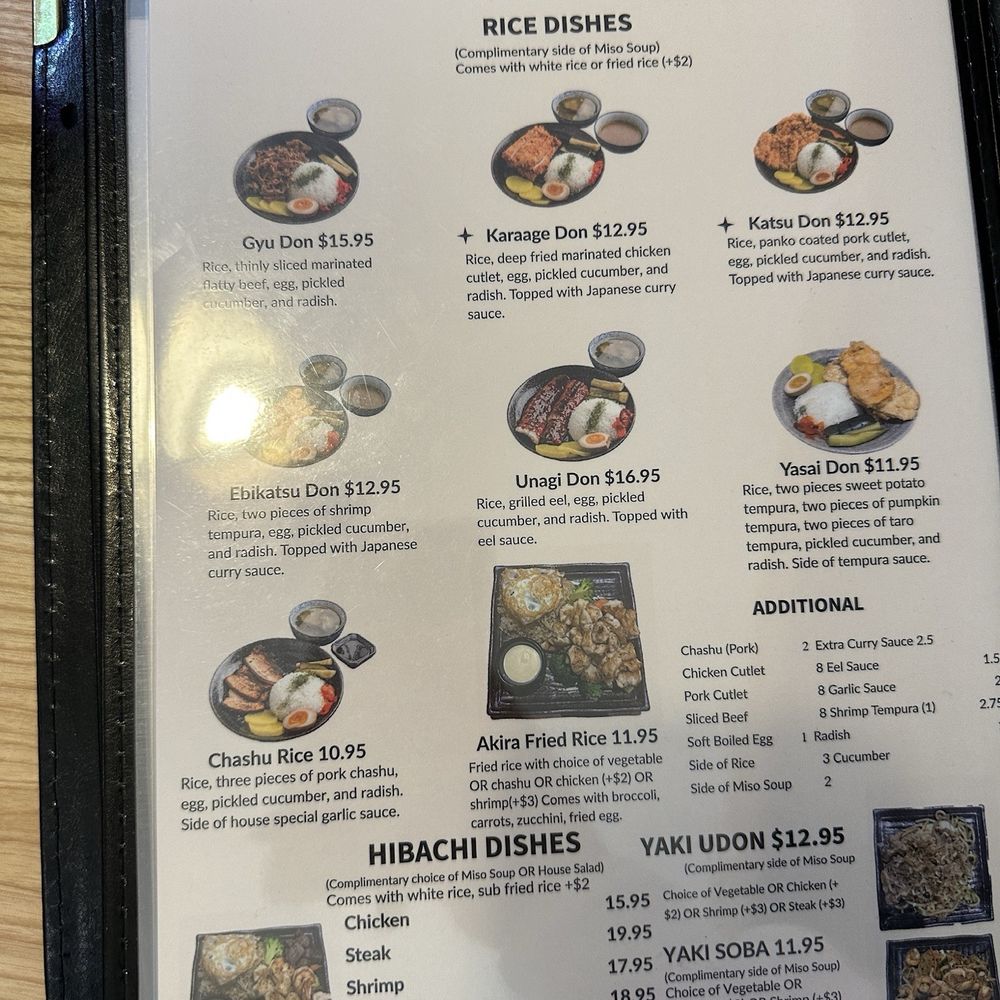 Akira Ramen Towson - Rice menu - Sushi Bars Near Me - Towson, Maryland