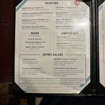 Emmett's Brewing Co - Menu page 1 - A menu from Emmett's Brewing Co lists starters, soups, salads, and lighter side dishes with prices and descriptions. - New American Near Me - West Dundee, Illinois