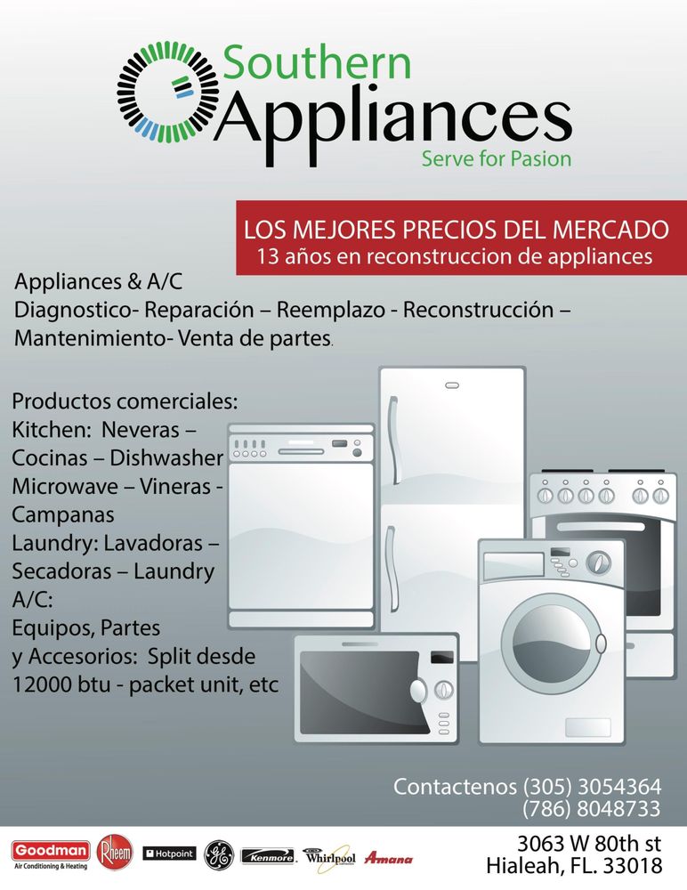 SOUTHERN APPLIANCES MIAMI Updated May 2024 3063 W 80th St, Hialeah