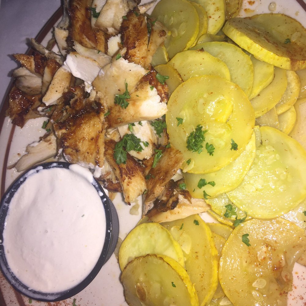 Cafe Phoenicia - Chicken Chicken Shawarma with sauté d squash - Mediterranean Near Me - Zachary, Louisiana