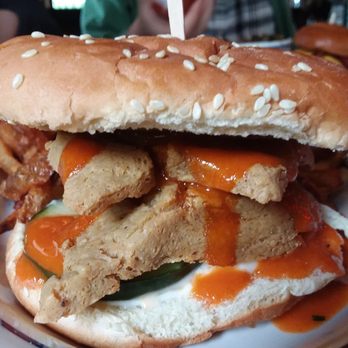 Palomino Bar - Vegan hot chicken sandwich with Herbivorous Butcher chik'n. - Southern Near Me - Milwaukee, Wisconsin Palomino Bar - Vegan hot chicken sandwich with Herbivorous Butcher chik'n. - Southern Near Me - Milwaukee, Wisconsin